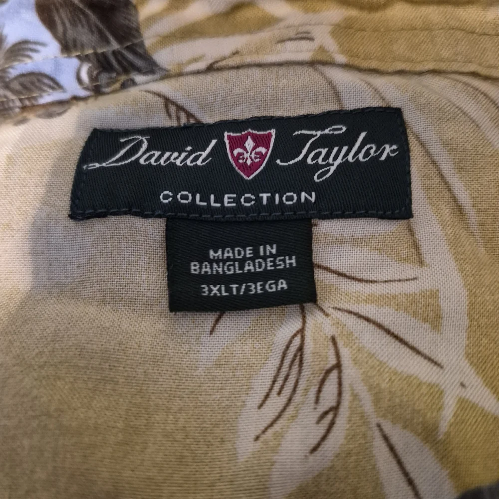 David Taylor Yellow Floral Hawaiian Shirt Size 3xlt